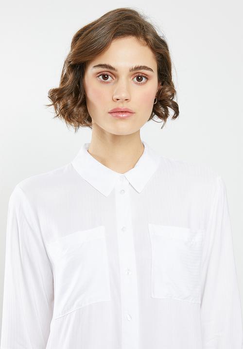 Jacqueline de Yong - Tom long sleeve shirt - white