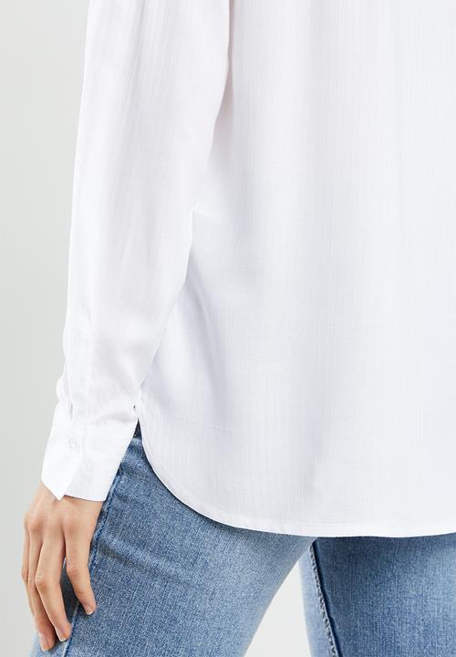 Jacqueline de Yong - Tom long sleeve shirt - white