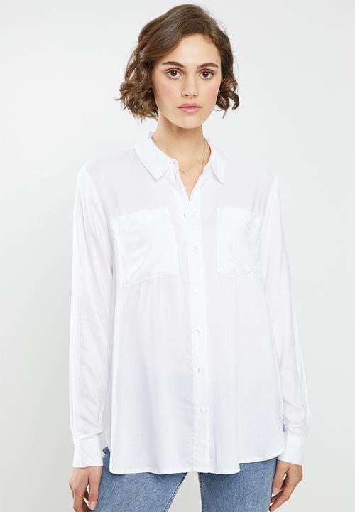 Jacqueline de Yong - Tom long sleeve shirt - white