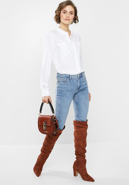 Jacqueline de Yong - Tom long sleeve shirt - white