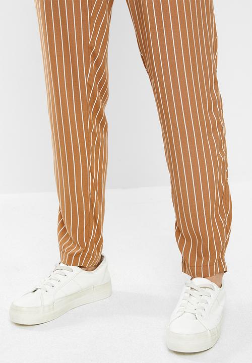 Jacqueline de Yong - Starr life pants - brown & white 