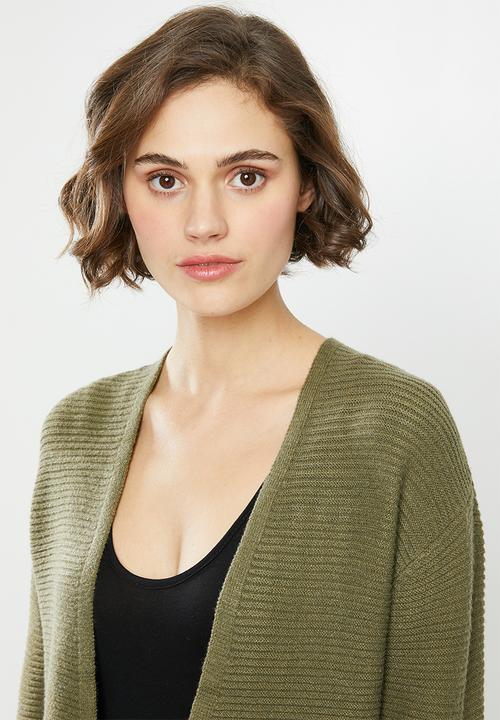 Jacqueline de Yong - Mollo long sleeve structure cardigan - olive