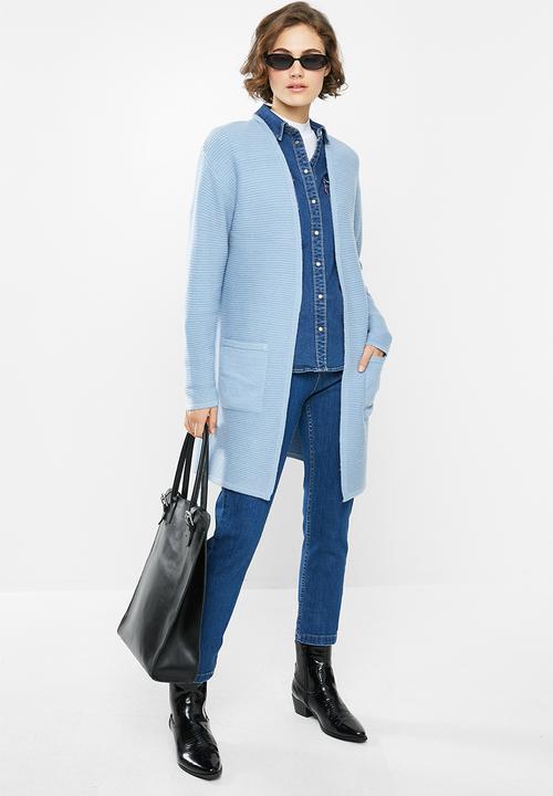 Jacqueline de Yong - Mollo long sleeve structure cardigan - blue 