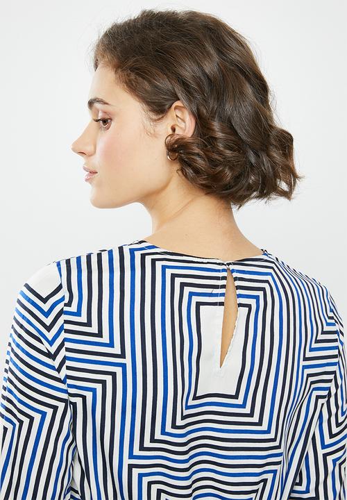 Vero Moda - Mezy long sleeve top - blue & white