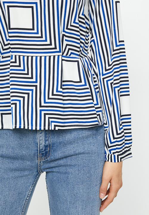Vero Moda - Mezy long sleeve top - blue & white