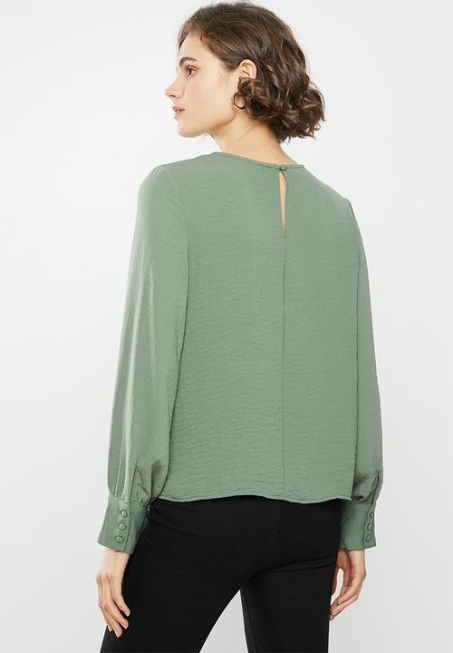 Vero Moda - Wigga long sleeve pleat top vip - laurel wreath