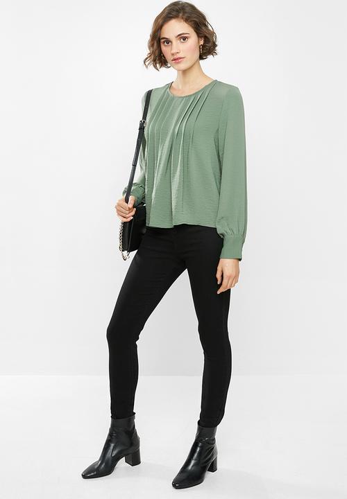 Vero Moda - Wigga long sleeve pleat top vip - laurel wreath