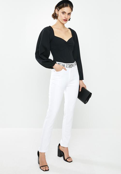 Missguided - Extreme puff sleeve bodysuit - black