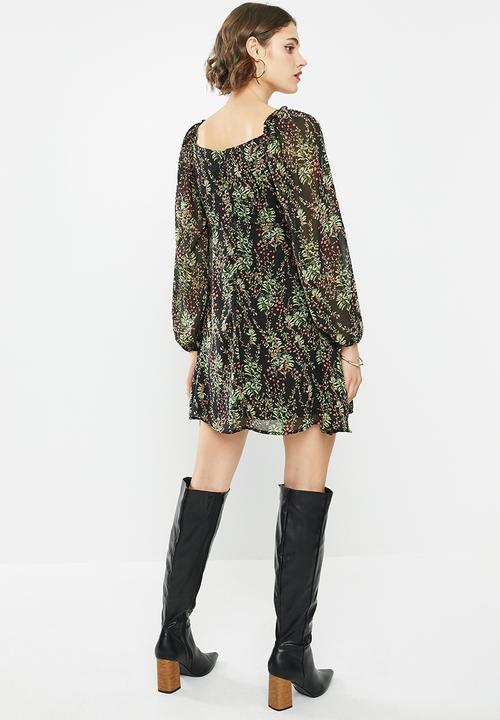 Missguided - Milkmaid skater dress floral - multi 