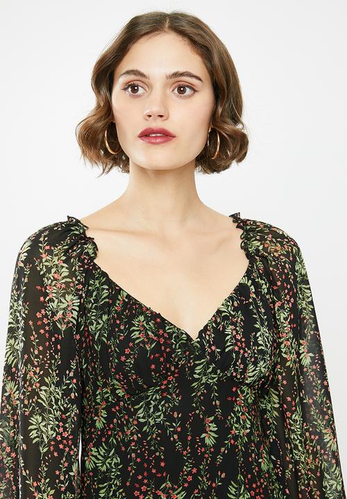 Missguided - Milkmaid skater dress floral - multi 