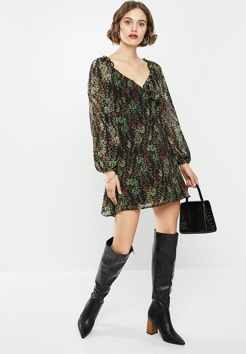Missguided - Milkmaid skater dress floral - multi 