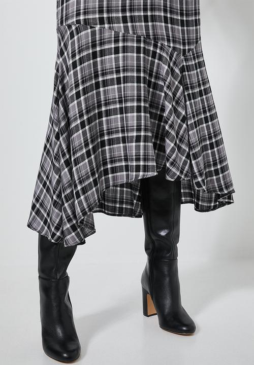 Superbalist - Check midi skirt - black & white