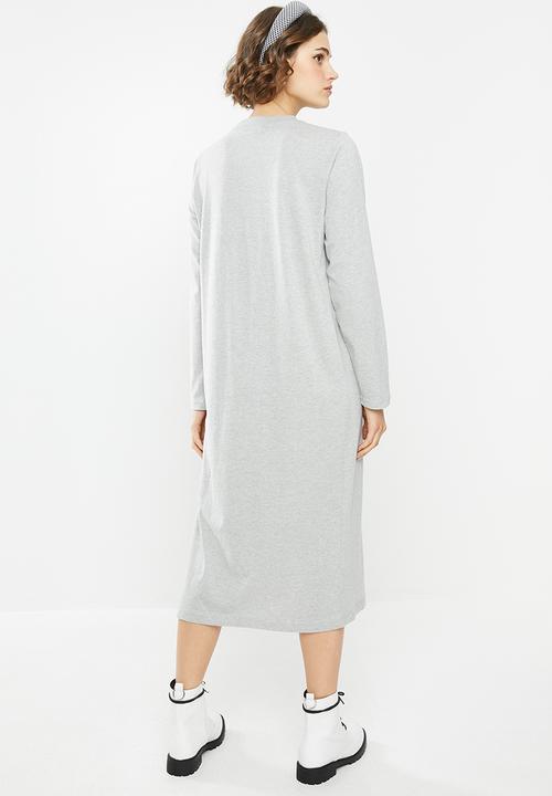 Missguided - Basic T-shirt dress midi - grey