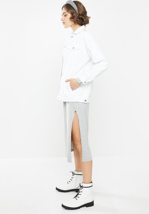 Missguided - Basic T-shirt dress midi - grey