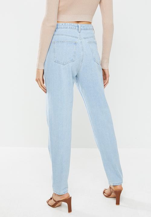 Missguided - Utility button plain riot jean - blue