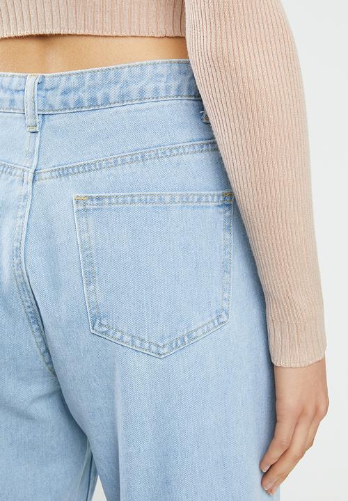 Missguided - Utility button plain riot jean - blue