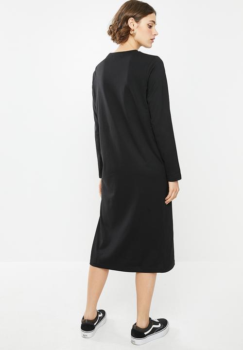 Missguided - Basic T-shirt dress midi - black