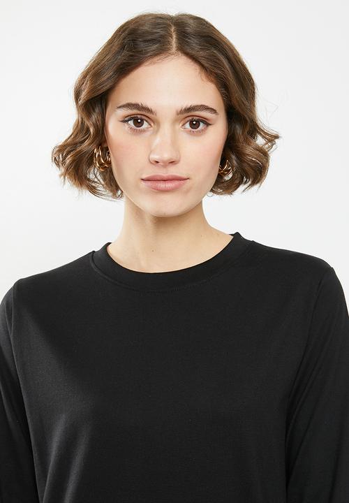 Missguided - Basic T-shirt dress midi - black