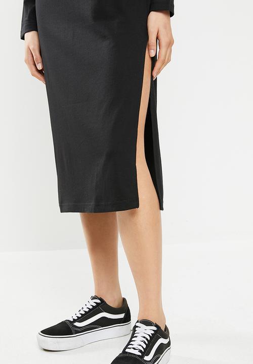 Missguided - Basic T-shirt dress midi - black