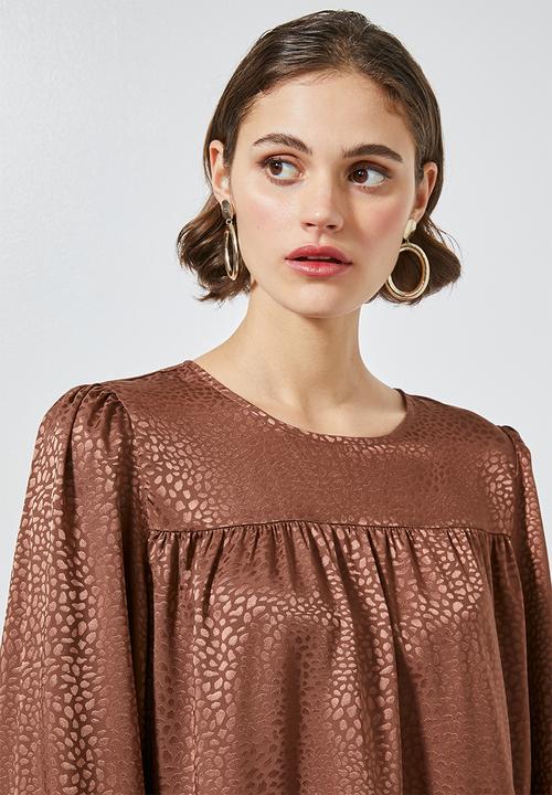 Superbalist - Tiered babydoll dress - tobacco