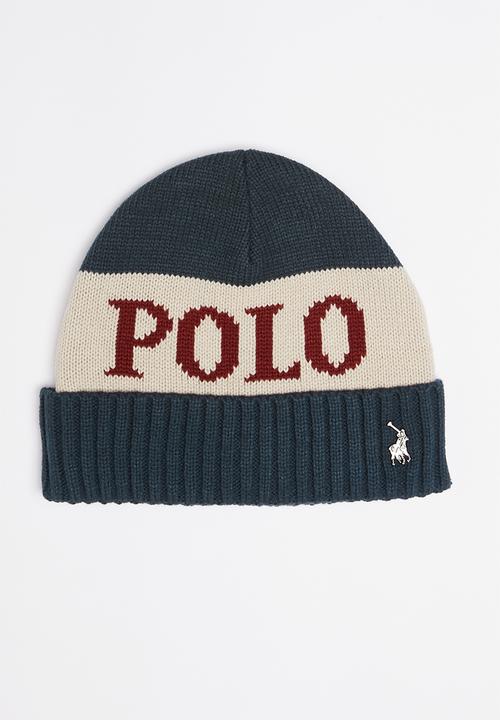 POLO - Chris polo scarf & beanie set - navy & beige 