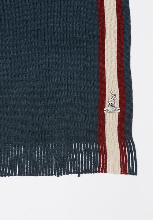 POLO - Chris polo scarf & beanie set - navy & beige 
