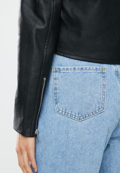Missguided - Ultimate boxy biker jacket - black