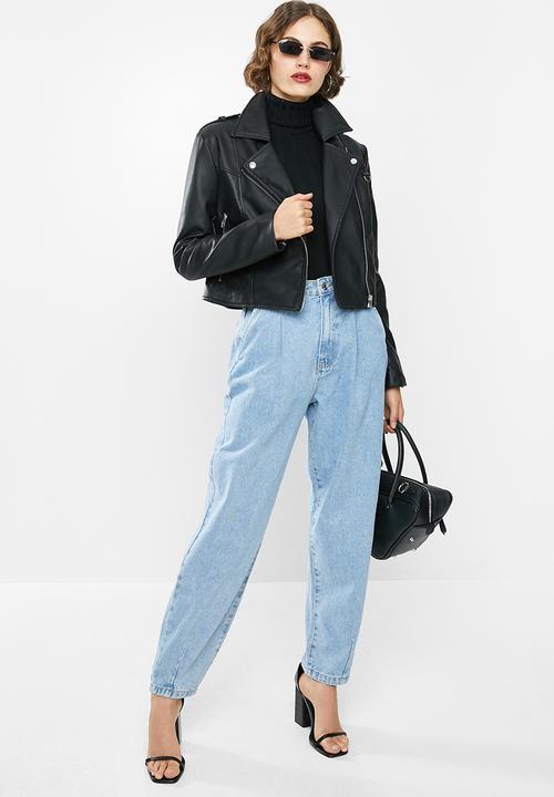 Missguided - Ultimate boxy biker jacket - black