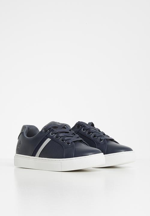 POLO - Boys sebastian pin punch lace up sneaker - navy
