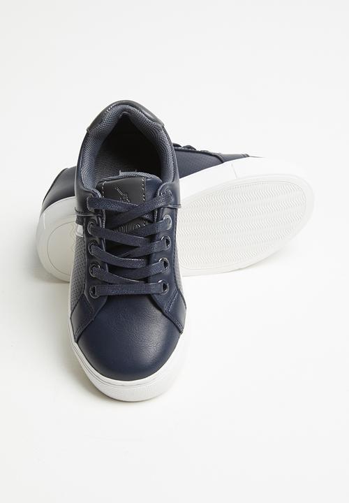 POLO - Boys sebastian pin punch lace up sneaker - navy