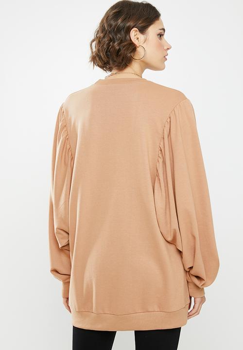 Missguided - Puff sleeve sweat - beige 