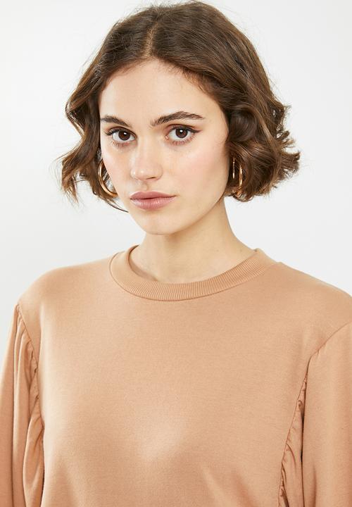 Missguided - Puff sleeve sweat - beige 