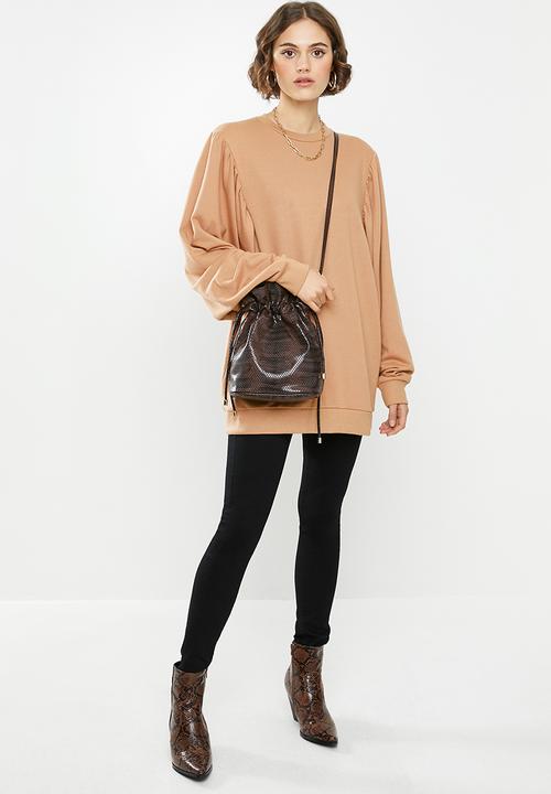 Missguided - Puff sleeve sweat - beige 