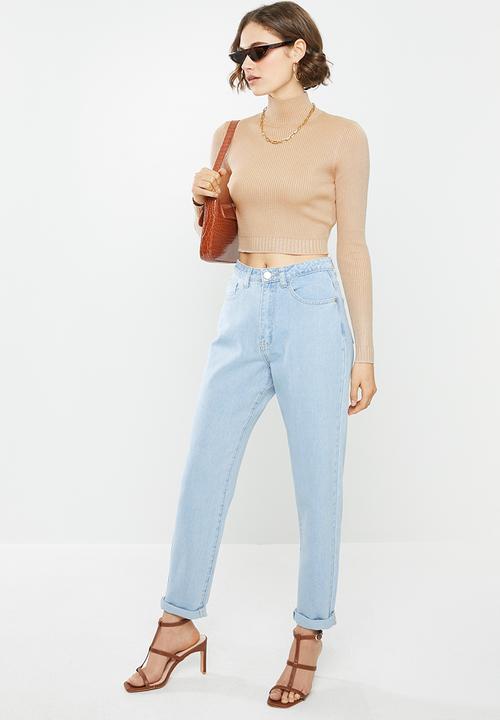 Missguided - Utility button plain riot jean - blue