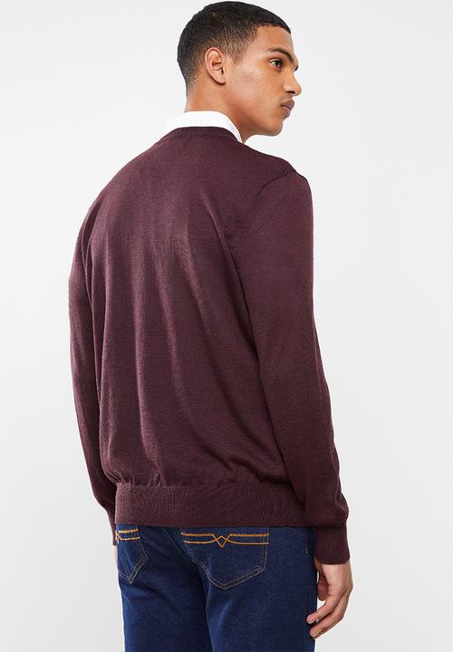 Pringle of Scotland - Peter round neck knit - burgundy