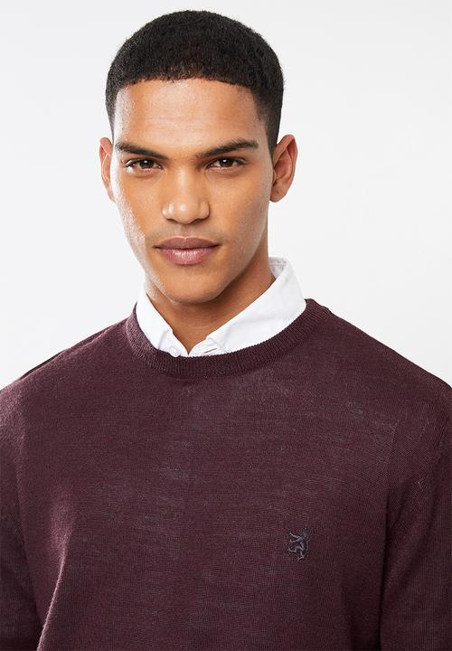 Pringle of Scotland - Peter round neck knit - burgundy