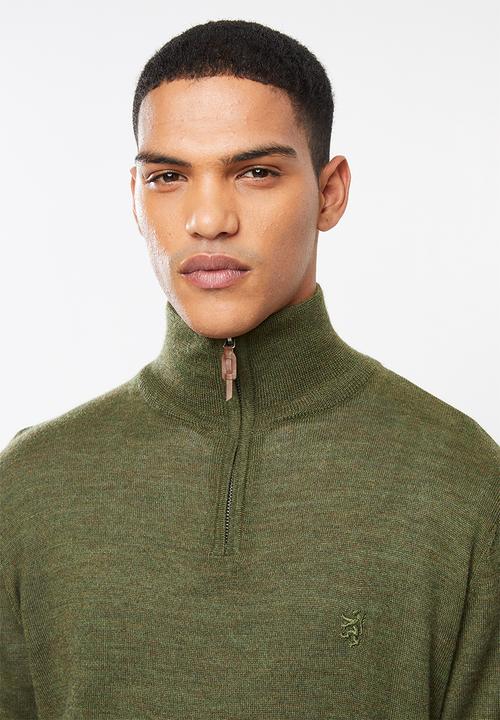 Pringle of Scotland - Peter 1/4 zip knit - khaki