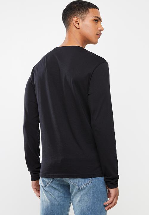 POLO - Paul long sleeve crew neck T-shirt - black
