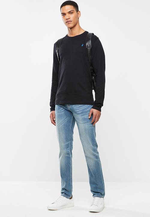 POLO - Paul long sleeve crew neck T-shirt - black