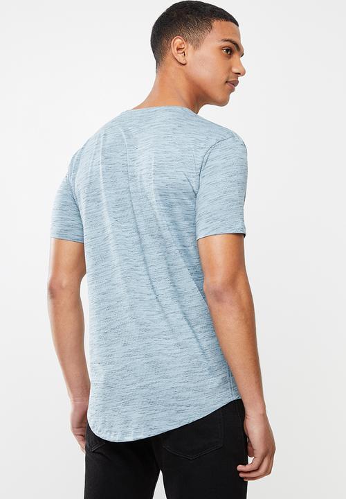 POLO - Oliver v neck space dye - blue