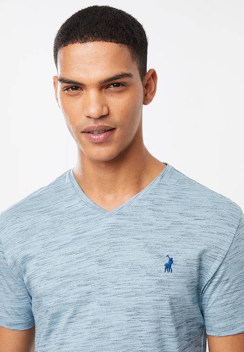 POLO - Oliver v neck space dye - blue