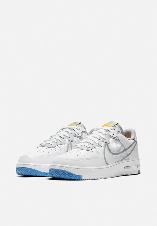 Nike - Air Force 1 react - white / lt smoke grey-university gold