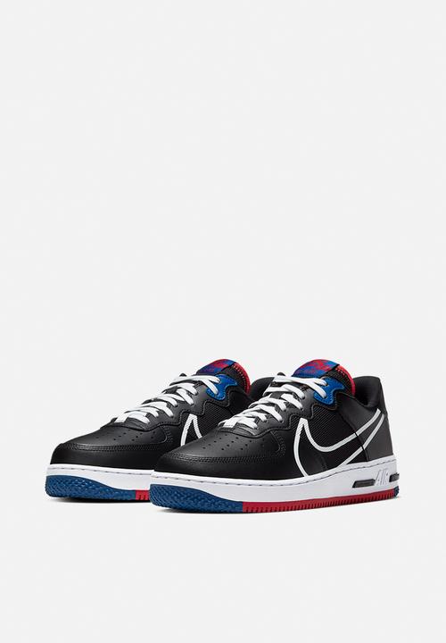 Nike - Air Force 1 react - black / white-gym red-gym blue
