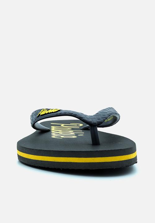 Plakkie - Plakkie flip-flop - ushaka charcoal & yellow