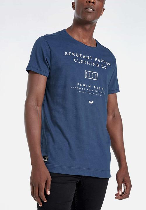 S.P.C.C - Fulton side slit logo tee - blue