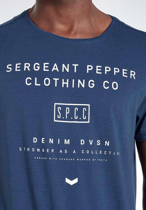 S.P.C.C - Fulton side slit logo tee - blue
