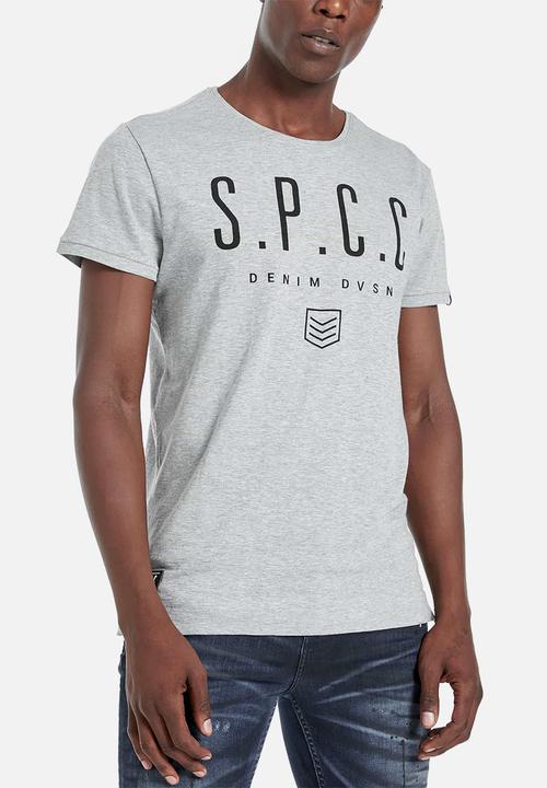 S.P.C.C - Hudson straight hem logo tee - grey
