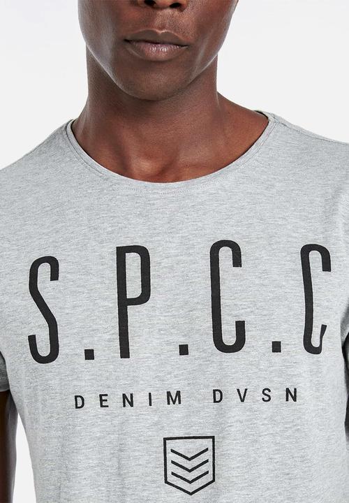 S.P.C.C - Hudson straight hem logo tee - grey
