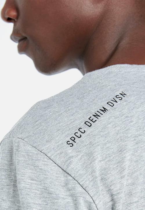 S.P.C.C - Hudson straight hem logo tee - grey