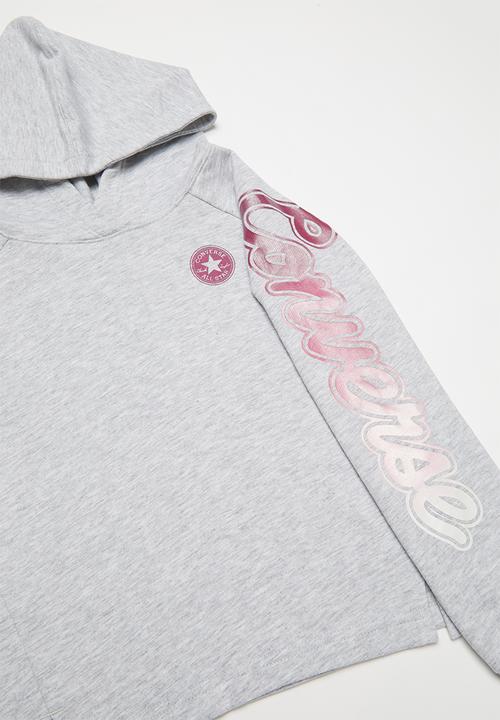 Converse - Converse raglan cropped  hoodie - grey 